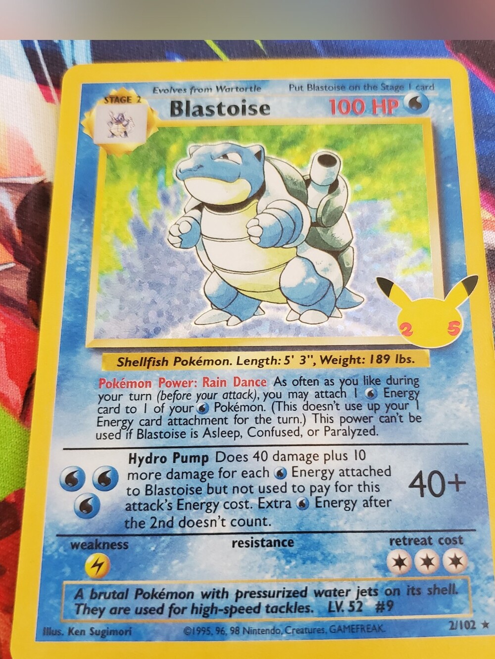 Pokemon Blastoise Trading Card - Blue, Yellow